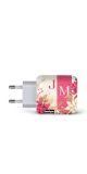 Carregador Personalizado USB Parede -Iniciais Christmas Flowers