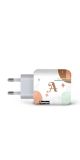 Carregador Personalizado USB Parede - Inicial Abstract Brown Art