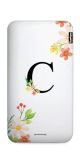 Carregador Portátil Power Bank Slim - Inicial Alfabeto Flowers